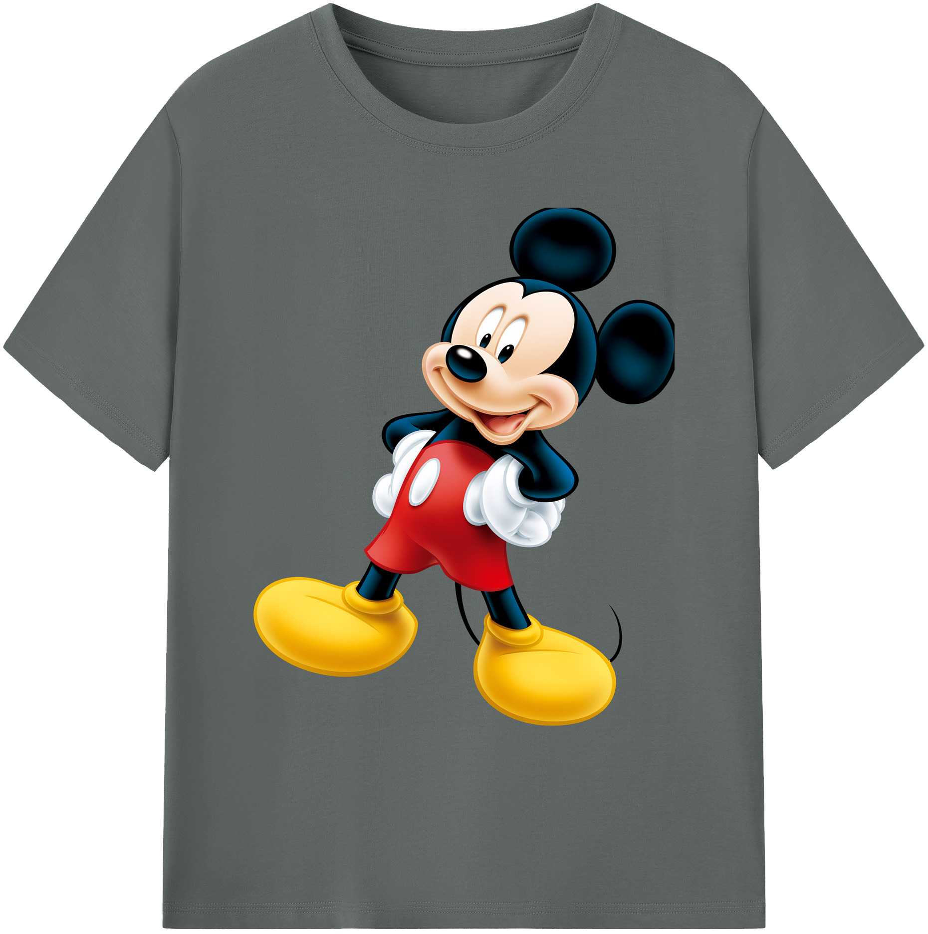ミッキーマウス Mickey Mouse 綿100％ メンズ半袖Tシャツ｜肌触りやわらか＆通気性